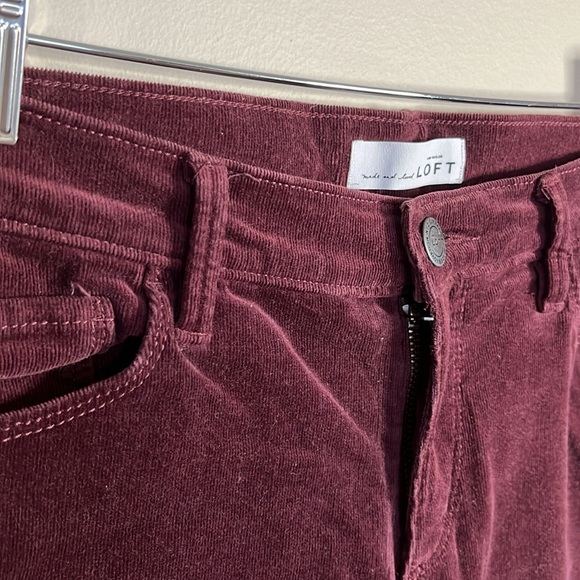 Ann Taylor LOFT Maroon Modern Skinny Corduroy Pants Fall Winter size 27 4 - Picture 4 of 6